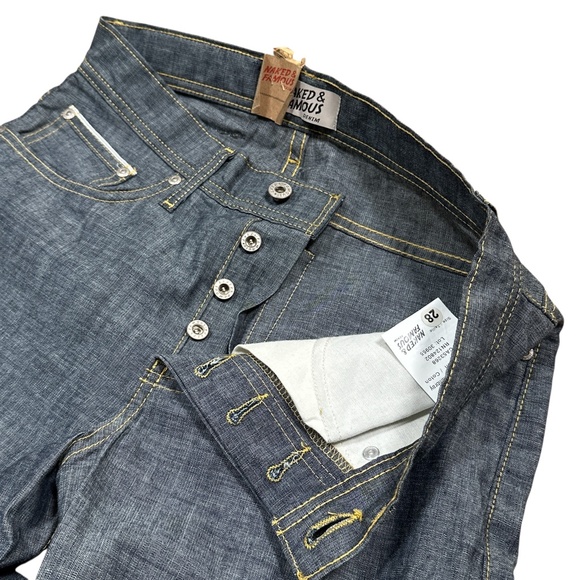 NWT Naked & Famous Denim Weird Guy Selvedge Featherweight Chambray Jeans Mens 28 - Picture 5 of 12